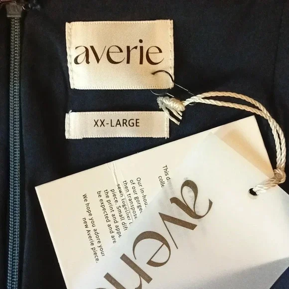 NEW averie Halley Paisley floral cobalt blue draped corset midi women dress XXL - Picture 9 of 15